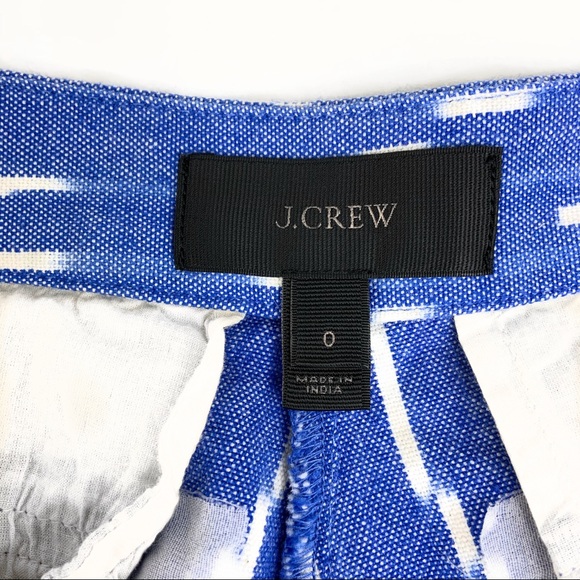 JCrew Blue Shibori Ikat Rolled Hem Shorts - Picture 3 of 8